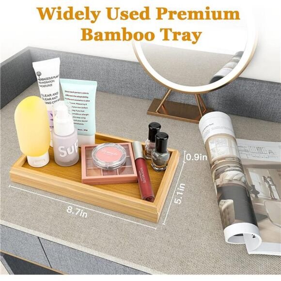 Glass Apothecary Jars with Lids Set, Glass Qtip Holder with Bamboo Tray, 2 Pack - Picture 5 of 6